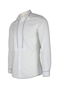 R128 訂製工作服恤衫  量身訂造襯衫 撞色間領邊 訂購團體制服 襯衫公司